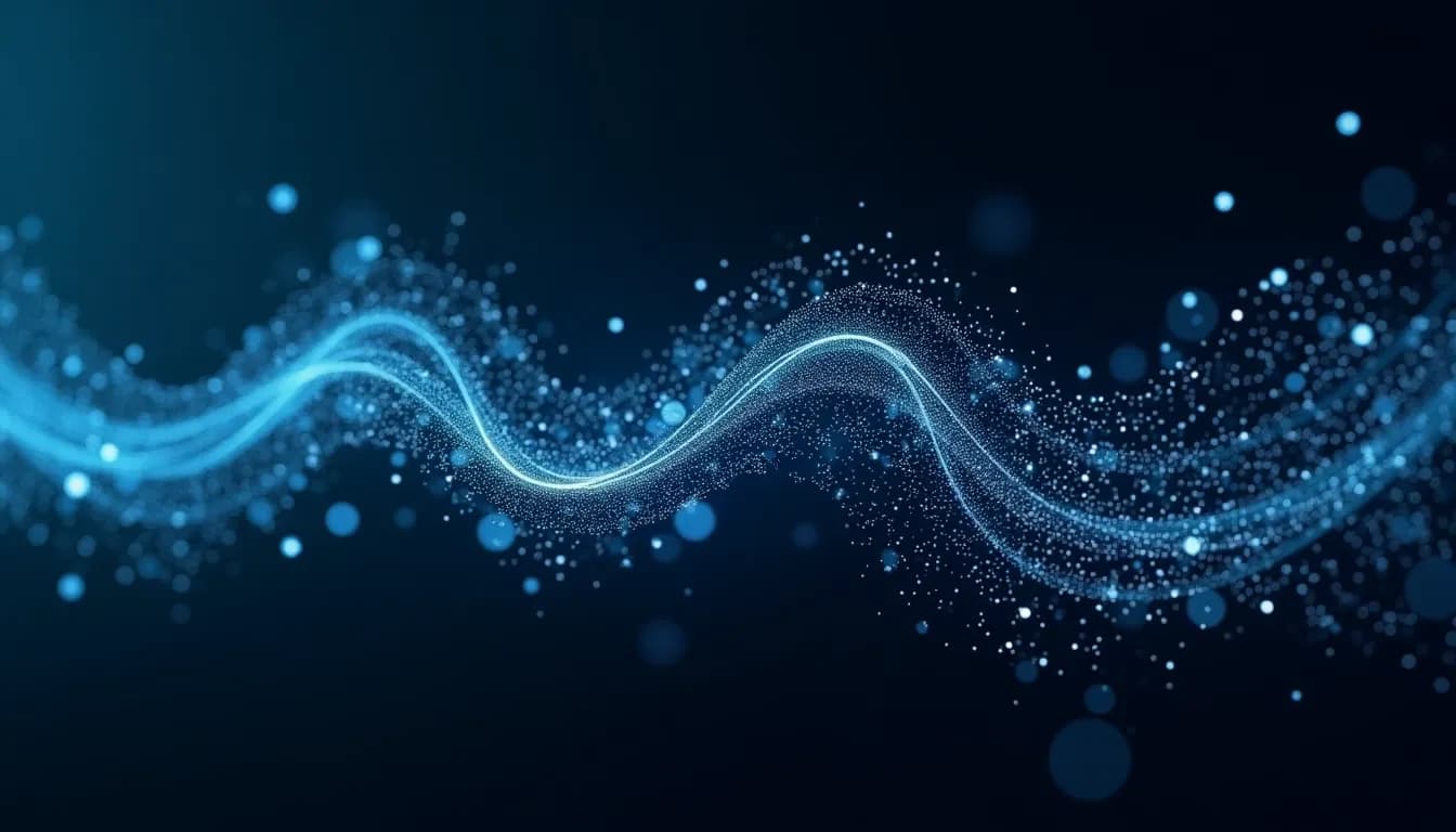 Futuristic digital wave with bubbles